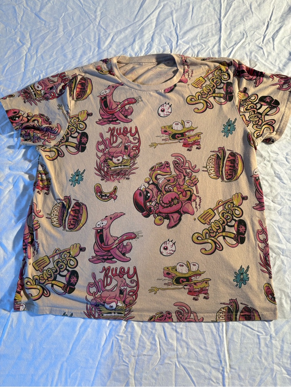 SpongeBob Patrick All Over Print Graphic Tee XL Y2K Streetwear